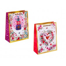 Пакет подарочный бумажный 18x23x8см Бабочки с цветами 2 дизайна LADECOR